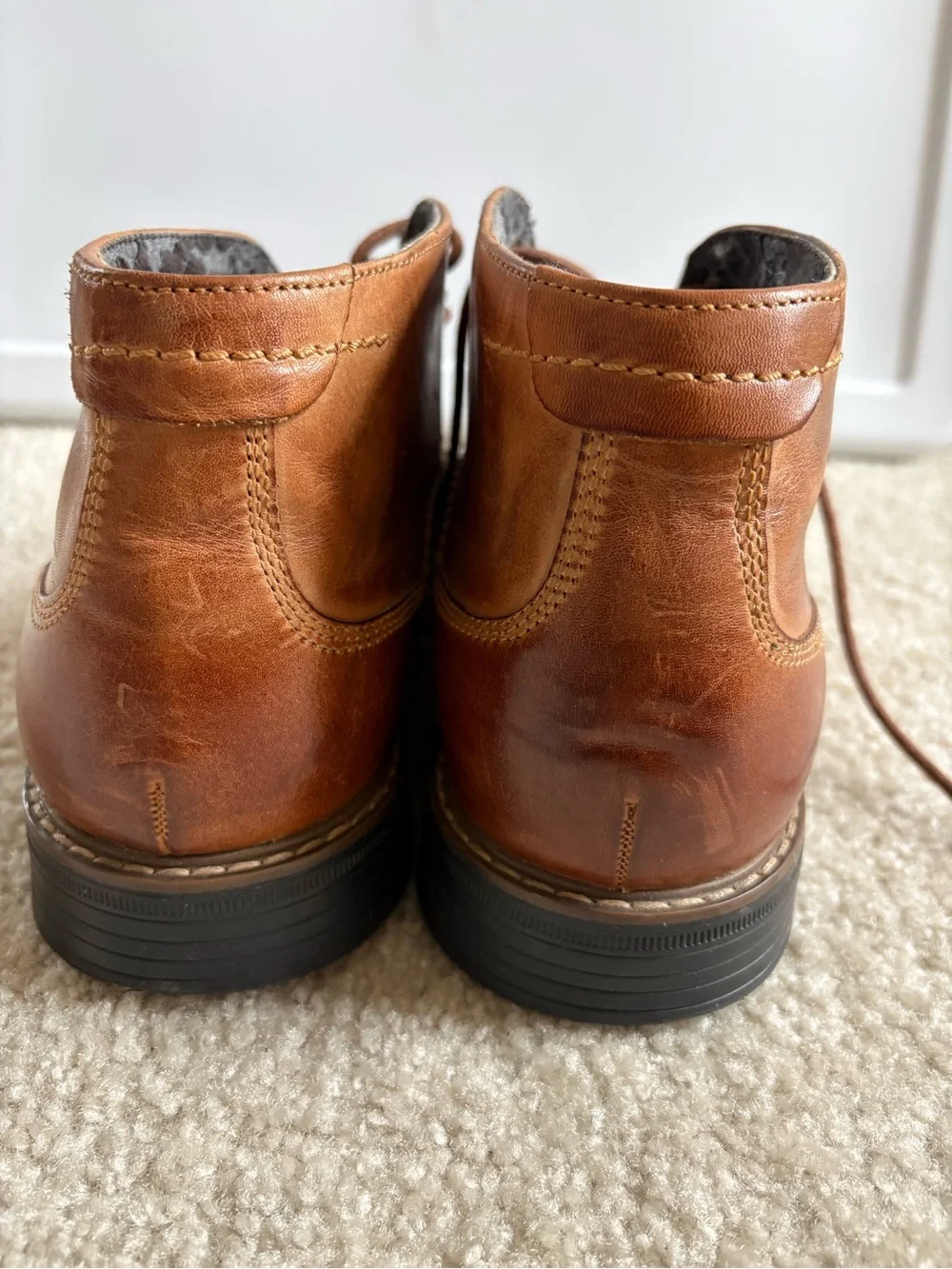 Rockport Men's Cognac Leather Lace-Up Boots